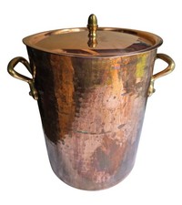 Sur La Table Vintage Hammered Copper Stockpot With Lid 8 Qt Made in France picture