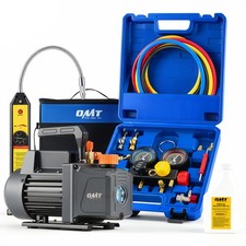 OMT 4cfm Vacuum Pump Tool Set for HVAC/Auto Refrigerant Evacuation Recharging picture