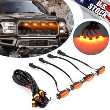 4x LED Grille Lights Smoked Front Amber Light For Toyota Tacoma TRD Pro grille picture