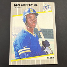 2 very RARE Errors on this Fleer 1989 Ken Griffey Jr RC #548 Seattle Mariners picture