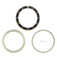 BEZEL + RETAINING + INSERT FOR ROLEX SUBMARINER 18K REAL GOLD 16613, 16618 BLACK picture