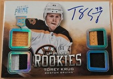 2012-13 Panini Prime - Prime Rookies Torey Krug auto,quad gu jersey#33/50 bruins picture