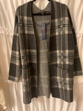 Joseph A Mid Length Woman’s Coat Brown Plaid Size Small New W/ Tags picture