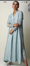 Pakistani Women in beige color Long Sleeve Embroidered w/ Dupatta 2-Piece Set picture