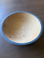 Vintage Antique Hand Turned Maple Wood Bowl picture