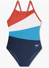 Speedo Junior Youth Size 12 Sports Training One Piece Swimsuit Blueprint Multi  picture