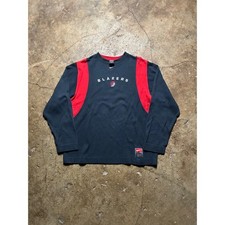 Nike Team Portland Trail Blazers Long Sleeve Ribbed Shirt Men Medium Black Red picture
