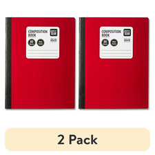 (2 pack) Pen+Gear Wide Ruled Composition Notebooks, 9.75 Inch x 7.5 Inch, Red, 8 picture