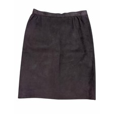 VTG Samuel Robert Genuine Black Suede Pencil Skirt Fits Modern Small Minimalist picture