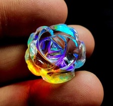 30.22 Ct+ Rainbow Mystic Topaz Natural Amazing Rose Cut Certified Loose Gemstone picture