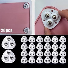 20 pcs Mini Swivel Caster Wheels Self Adhesive Stainless Steel Rolles picture