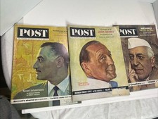 THE SATURDAY EVENING POST MAGAZINE  1963 NORMAN ROCKWELL COVER Lot Of  (3) picture