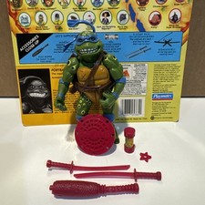 Tmnt RARE 1995 Movie Star Leo Purple/pink Weapon Variant W/card Back Playmates picture