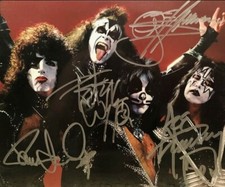 8.5x11 Kiss Destroyer Era autograph Photo Paul Gene Ace Frehley Peter Criss picture