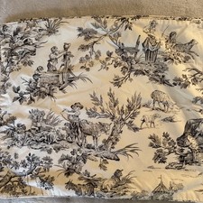 Set 2 Country Curtains French Country Toile Pillow Shams Standard Ivory/Black EC picture
