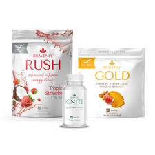 NEW Bravenly Accelerate Trio with tropical strawberry rush scoops and  and gold picture