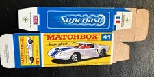Matchbox Superfast #41 Ford G.T. ‘68-‘70 Type F Repro Box picture