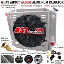 4 Row Aluminum Radiator Shroud Fan For 1966-77 70 71 72 Ford Bronco 5.0 V8 Gas. picture