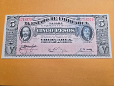 1915 El Estado De Chihuahua 5 PESOS Banknote - UNC picture