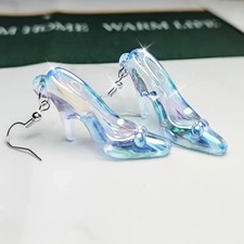Disney Cinderella Inspired Acrylic Glass Slipper Earrings picture