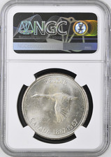 :1967 S1$ GOOSE DOLLAR ELIZABETH II CANADA NGC MS64 RARITY R5 HIGHEST GRADES picture