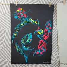 Vtg 70s Silkscreen Poster Callander page Walter Andreas Angerer Print Art 23x16 picture