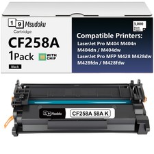 1or 2PK BK CF258A 58A Toner Cartridge Compatible for HP LaserJet Pro M404dn lot picture