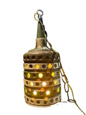 Vtg Maurice Chalvignac Ceramic Swag Lamp Mid Century Pierced Holey Pendant MCM picture