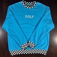 Golf Wang Blue Taxi Cab Checkered Crewneck Cherry Bomb Era MENS XL RARE picture