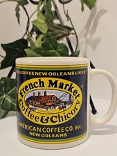 VTG French Market Coffee & Chicory Blue Large Mug New Orleans American Coffee picture