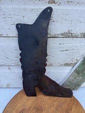 Antique Metal Boot Shoemaker Cobbler Trade Sign Folk Art Primitive Store Front picture
