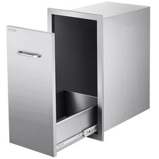 VEVOR Outdoor Kitchen Storage Trash Drawer Stainless Steel 13.5x19.6x25.8 Silver picture