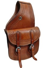Classic Look Leather Horse Western Saddle bag With Attractive Tooling  picture