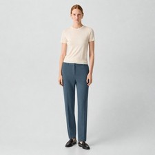 THEORY Treeca Full-Length Pant in Ash Blue/ Traceable Wool SIZE 2 picture