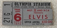 🎸ELIVS PRESLEY 1972 TICKETS OLYMPIA STADIUM DETROIT, MICHIGAN👍 picture