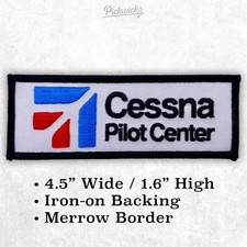 Vintage Cessna Pilot Center Embroidered Patch, Iron or Sew On, 4.5