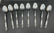 Vtg Stanley Roberts Japan Grand Crown Stainless Flatware TeaSpoon Set 8pc picture