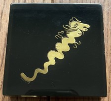 Vintage Columbian Goldsmith 18K Gold Dragon Lucite Paperweight Handcrafted picture