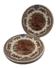 Royal Stafford England Homeland Turkey Brown Dinner Plates - Set of Four - New picture