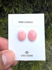 Pink Conch Matching pair Cabochon 16x12 mm, 2 Pieces (GTG-PC-3) picture