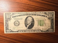 1928 $10 Gold Certificate Fr. 2400 Woods Mellon G40817725A US Currency picture