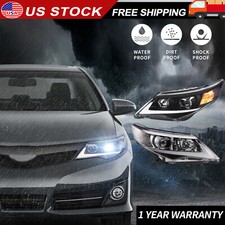 2XVland Projector Headlights For 2012 2013 2014 Toyota Camry LED DRL Front Lamps picture