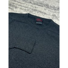 O'Connell's Sweater Mens XL Charcoal Grey Lambswool Crewneck Made in Scotland picture