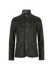 NEW AllSaints Survey Slim Fit Leather Blazer in Anthracite Gray Size S #SJ268 picture