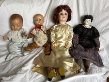 Antique dolls  (Schoenau & Hoffmeister 30 in, Effanbee baby 21 in, plus 2 extra) picture