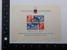 Liechtenstein sc b14 1936 Stamp Exhibition Souvenir Sheet Used Vaduz Cancel picture