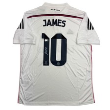 Autographed/Signed James Rodriguez Real Madrid White Soccer Jersey BAS COA picture