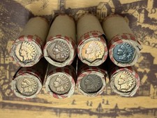Wheat Penny Roll With Indian Head Enders on Both Ends Unsearched 50 coins picture