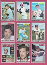 1970 Topps Baseball Cards #301-#583, VG to EX to EXMT commons picture