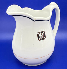 SYRACUSE Masonic Lodge Water Pitcher Freemason Restaurant Ware Vintage 6in picture